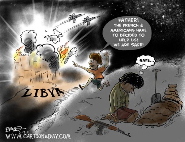 War in libya cartoon 598x457